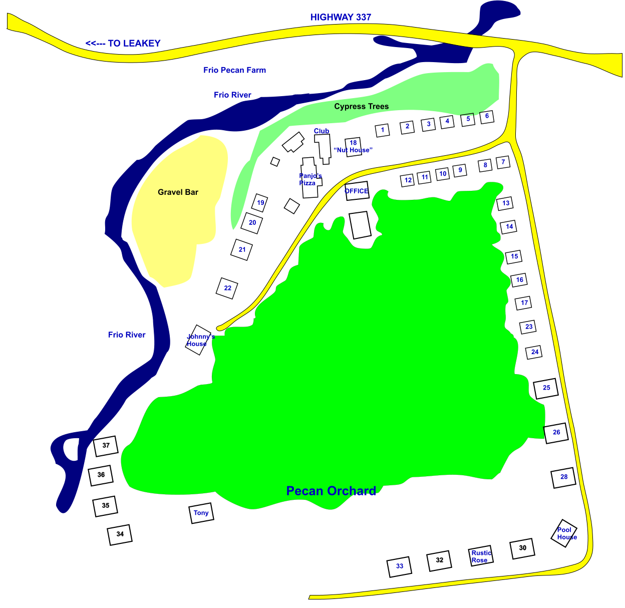 Frio Pecan Farm Map